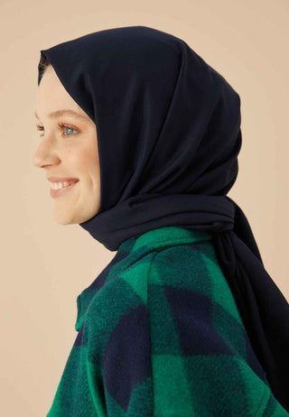 Cotton Viscose Hijab Deep Navy Blue