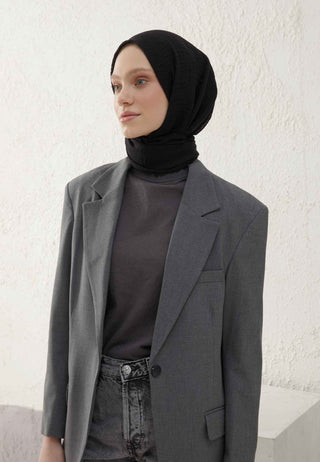 Crinkle Hijab Black