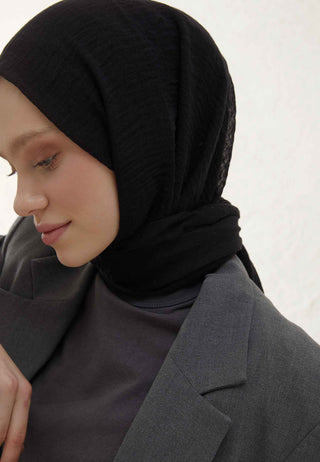 Crinkle Hijab Black