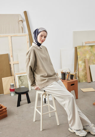 Multi Colors Patterned Cotton Silk Scarf Navy Blue