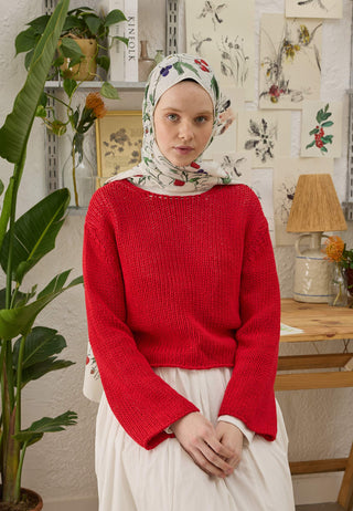 STRAWBERRY DESEN ŞAL EKRU