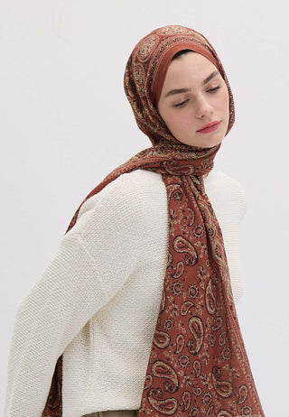 Irene Patterned Hijab Terracotta