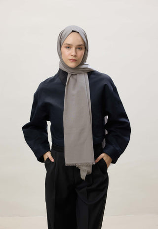 Thin Cotton Voile Hijab Light Gray