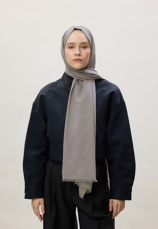 Thin Cotton Voile Hijab Light Gray