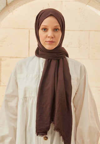 Organic Cotton Hijab Deep Brown