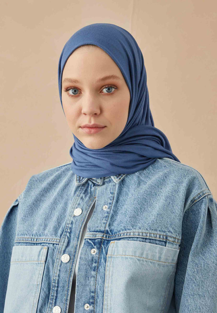 Jersey Hijab Denim Blue