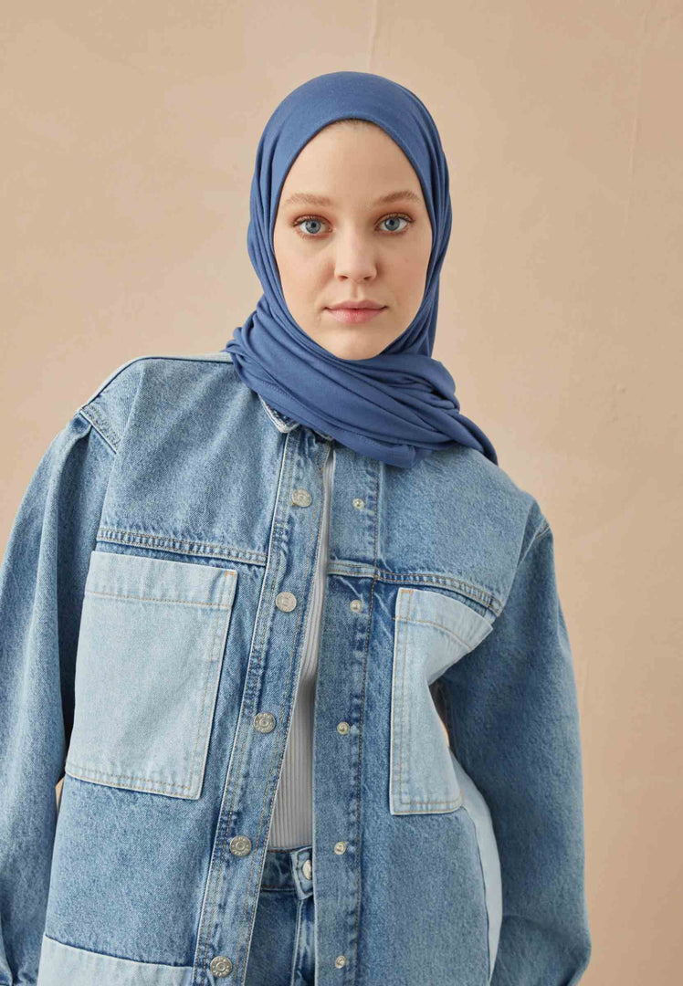 Jersey Hijab Denim Blue