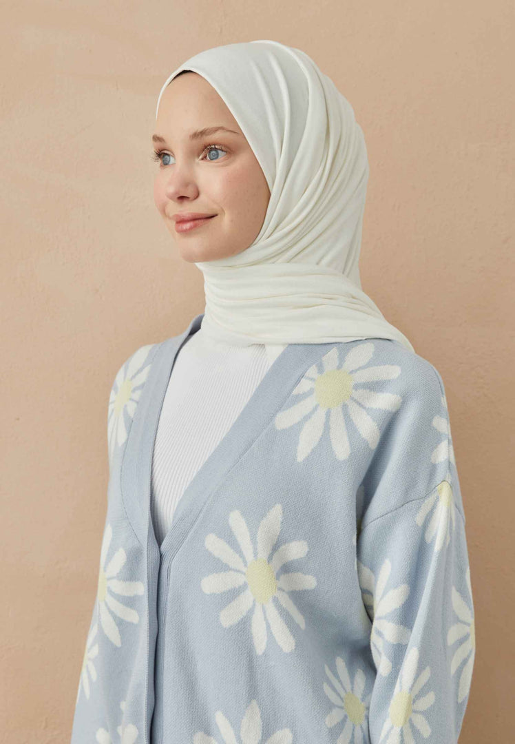 Jersey Hijab Off White