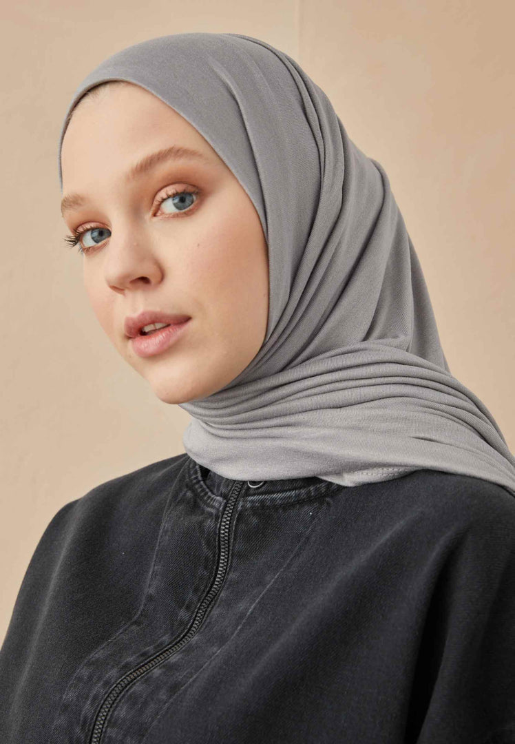 Jersey Hijab Medium Grey
