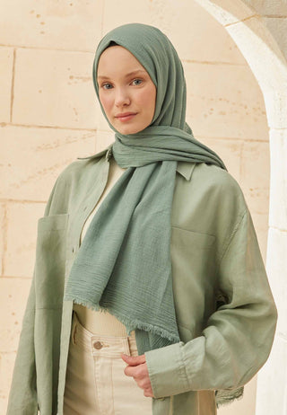 ORGANİK PAMUK ŞAL MİNT YEŞİLİ