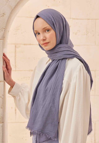 ORGANİK PAMUK ŞAL İNDİGO