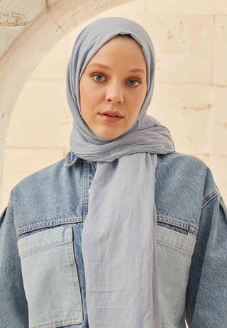 ORGANİK PAMUK ŞAL GÖK MAVİ