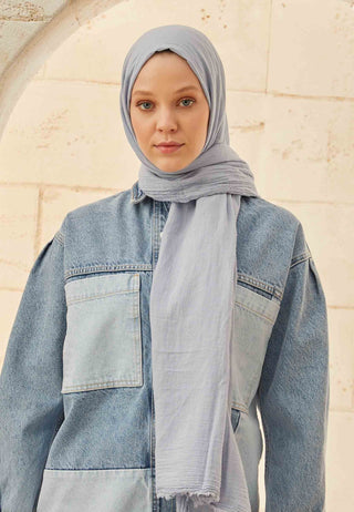 ORGANİK PAMUK ŞAL GÖK MAVİ