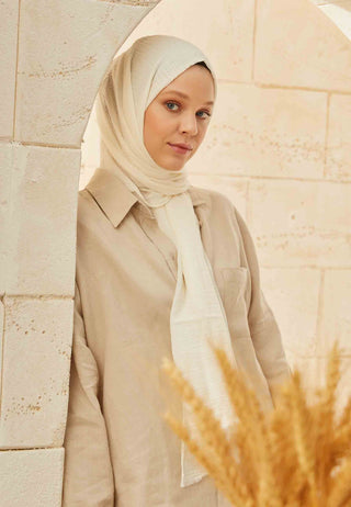 ORGANİK PAMUK ŞAL KIRIK BEYAZ