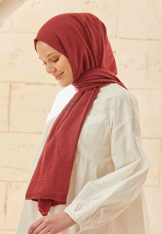 Organic Cotton Hijab Cherry Red