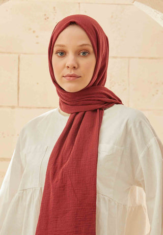 Organic Cotton Hijab Cherry Red