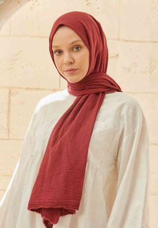 Organic Cotton Hijab Cherry Red