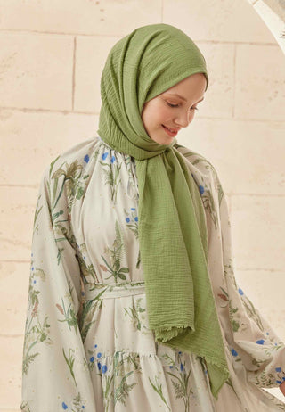 ORGANİK PAMUK ŞAL ORMAN YEŞİLİ