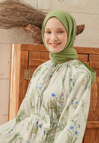 ORGANİK PAMUK ŞAL ORMAN YEŞİLİ