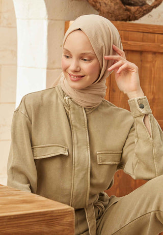 ORGANİK PAMUK ŞAL BEJ