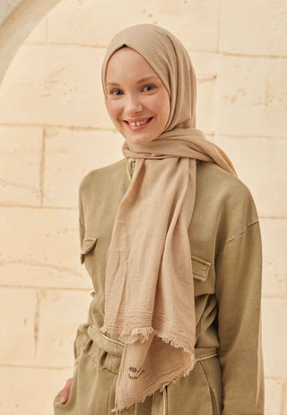 ORGANİK PAMUK ŞAL BEJ