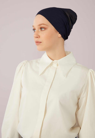 FİLELİ DİKİŞSİZ DÜZ BONE LACİVERT