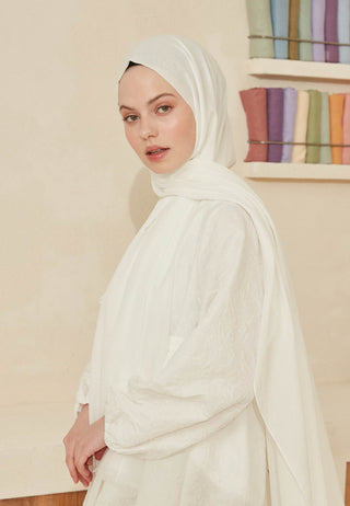 İNCE PAMUK VUAL ŞAL BEYAZ