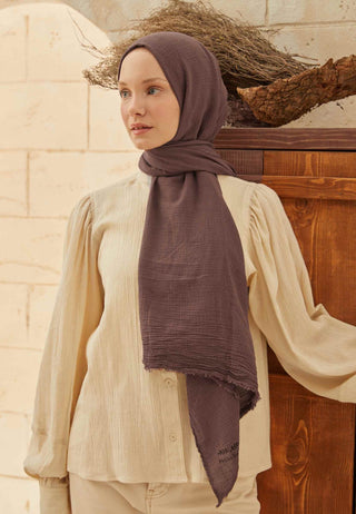 Organic Cotton Hijab Deep Eggplant