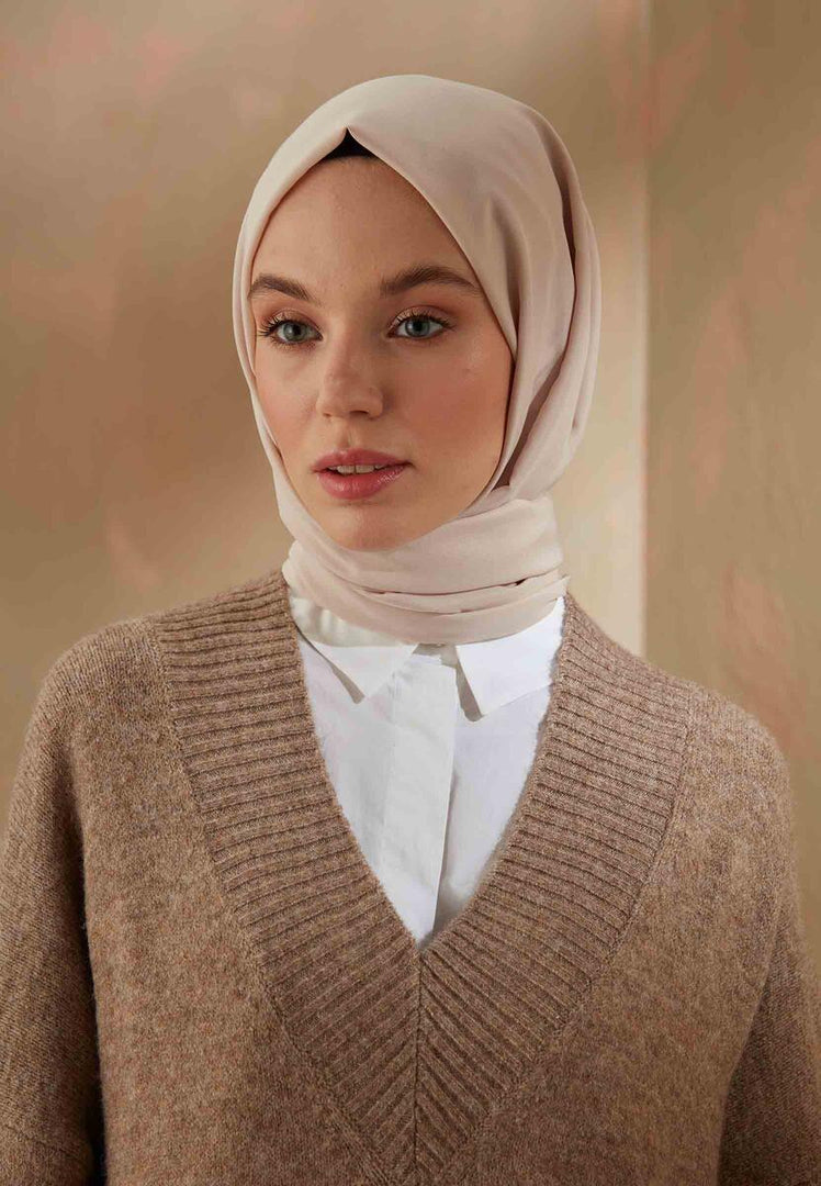 Cotton Viscose Hijab Beige