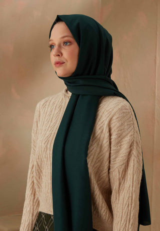 PAMUK VİSKON ŞAL KOYU YEŞİL