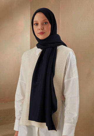 PAMUK VİSKON ŞAL LACİVERT