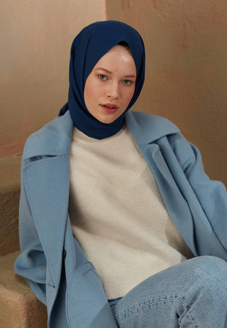 PAMUK VİSKON ŞAL KOYU MAVİ