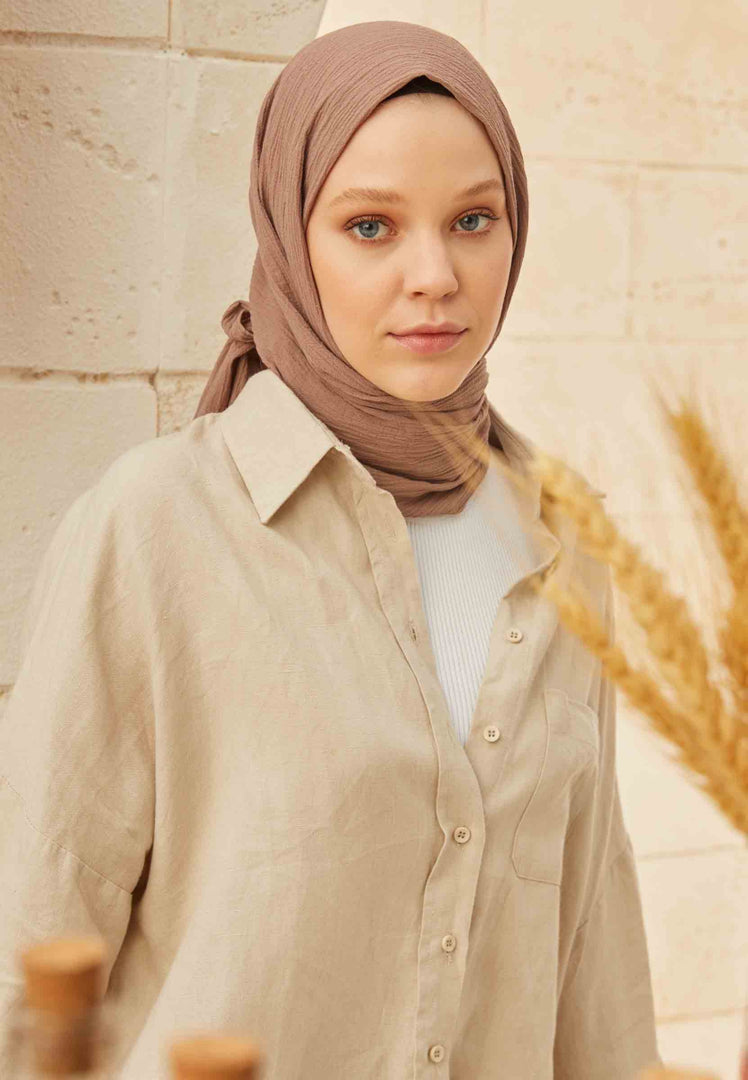 Organic Cotton Hijab Pastel Brown