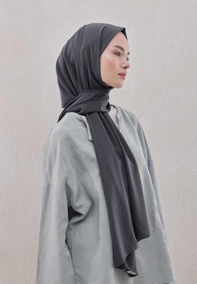 Medina Silk Hijab Anthracite