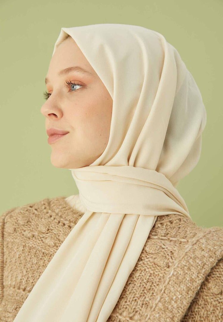 Cotton Viscose Hijab Cream