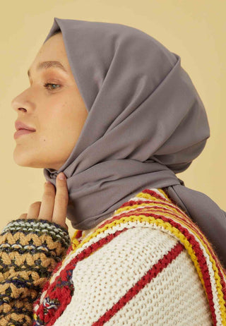 Cotton Viscose Hijab Dark Gray