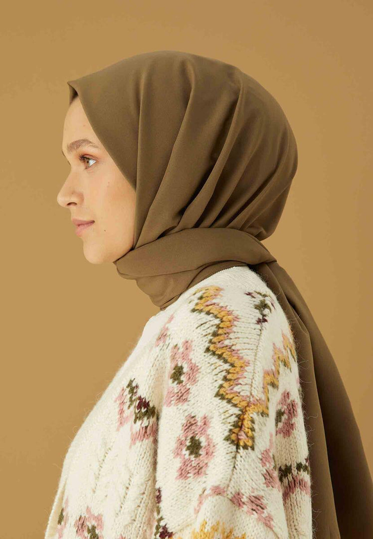 Cotton Viscose Hijab Khaki