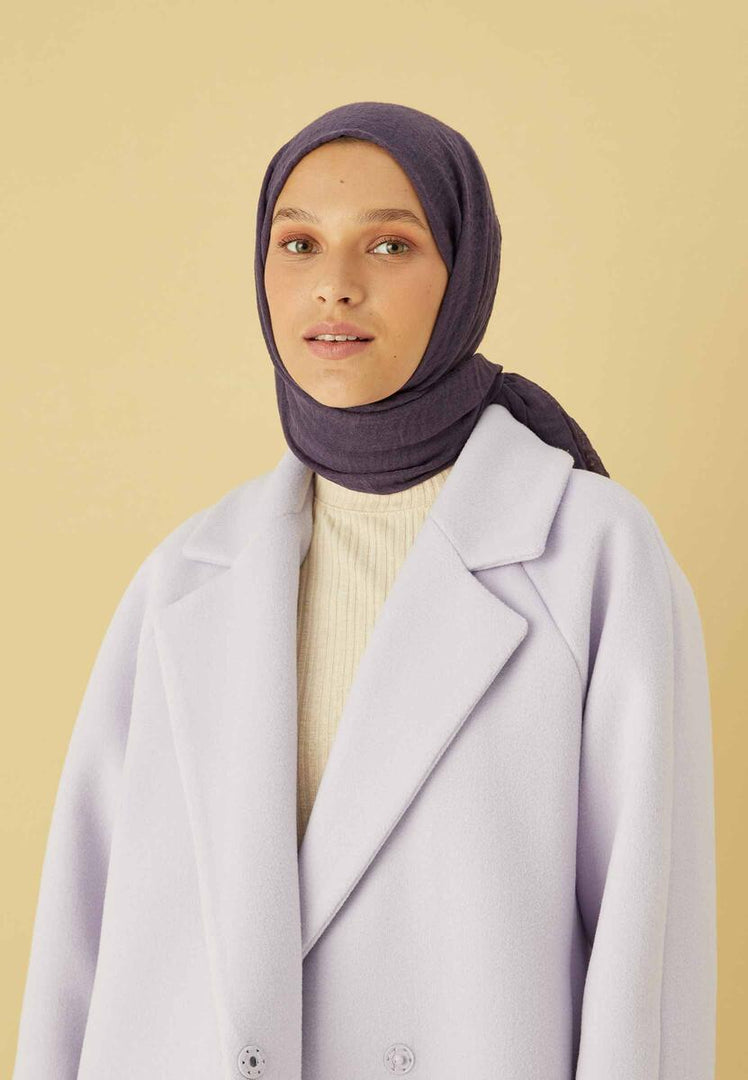 Crinkle Cotton Hijab Purple