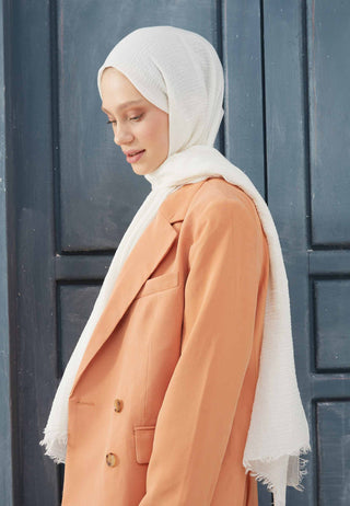 BÜRÜMCÜK ŞAL KIRIK BEYAZ