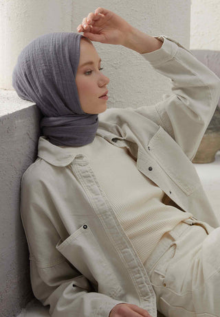 BÜRÜMCÜK ŞAL KOYU GRİ