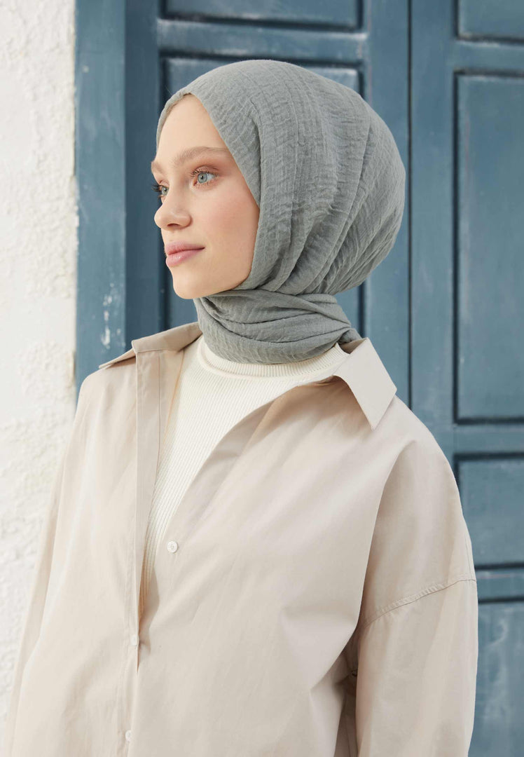 Crinkle Cotton Hijab Mint