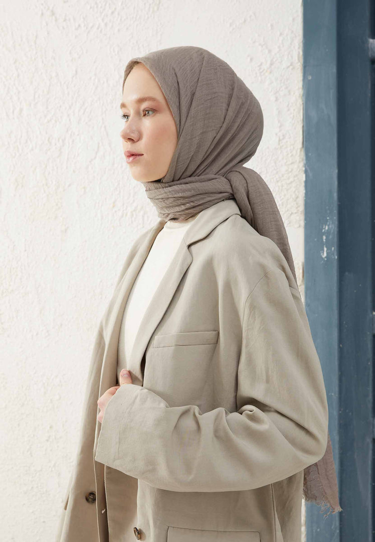 Crinkle Cotton Hijab Acorn