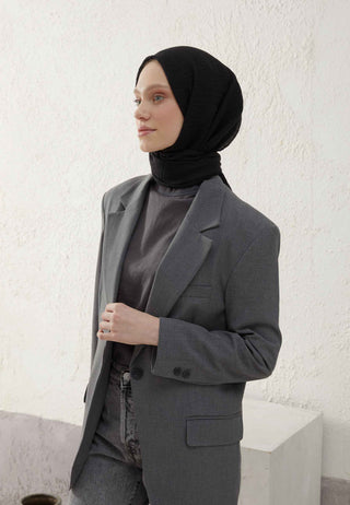Crinkle Hijab Black