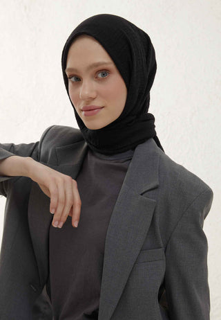 Crinkle Hijab Black