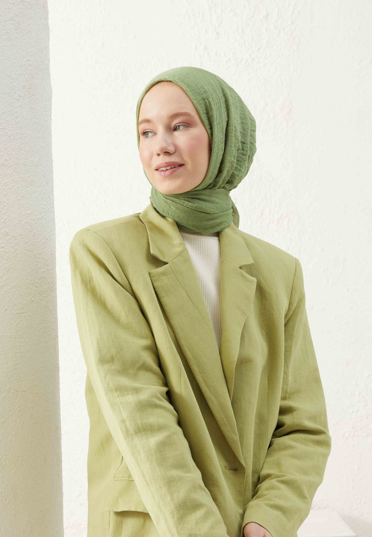 Crinkle Cotton Hijab Sage