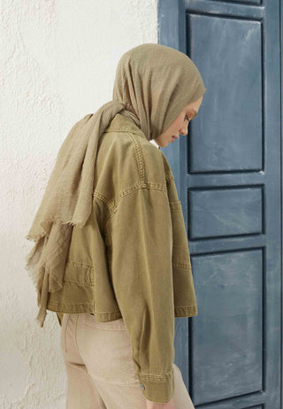 Crinkle Hijab Earth Green