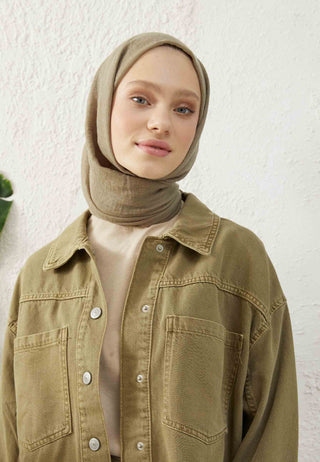 Crinkle Hijab Earth Green