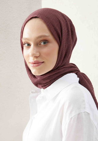 Crinkled Hijab Damson Purple