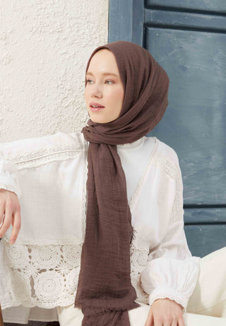 Crinkle Hijab Hazelnut Shell