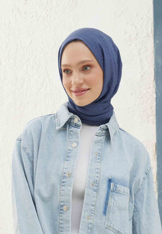 BÜRÜMCÜK ŞAL KOT MAVİ